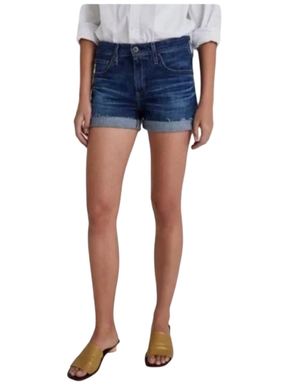AG
Jeans The Hailey Ex-Boyfriend Roll-Up Denim Jean Blue Shorts